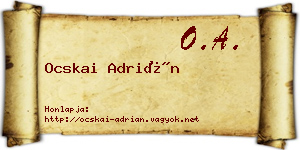 Ocskai Adrián névjegykártya