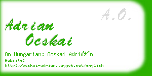 adrian ocskai business card